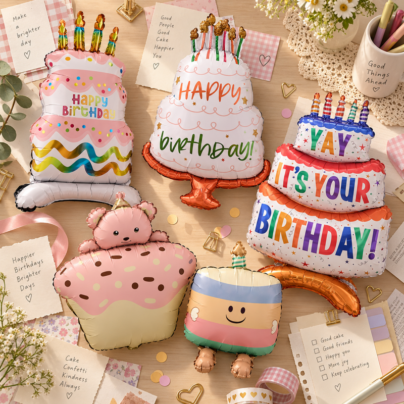 Standing Birthday Cake Foil Balloon