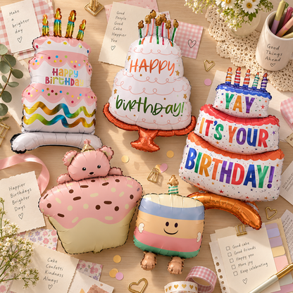 Standing Birthday Cake Foil Balloon