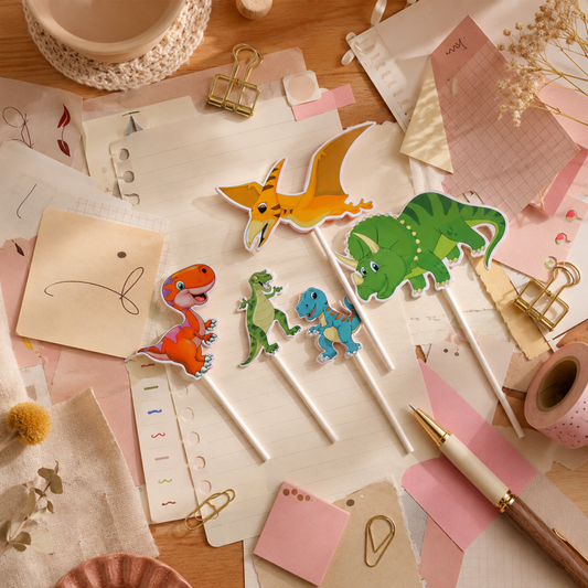 10 Cartoon Birthday Cupcake Topper Collection