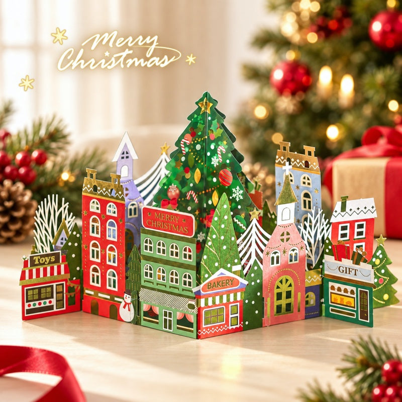 3D Pop-Up Christmas Cards with Gold Foil