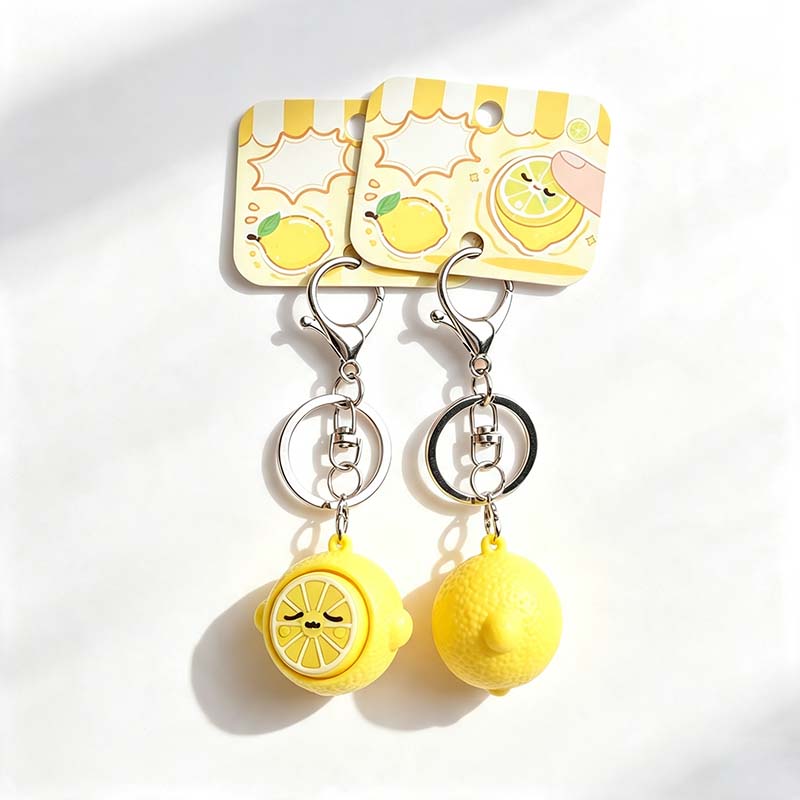 Lemon Face Squeeze Keychain