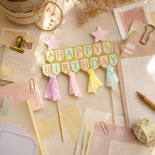 10 Birthday Minimalist Cake Topper Set
