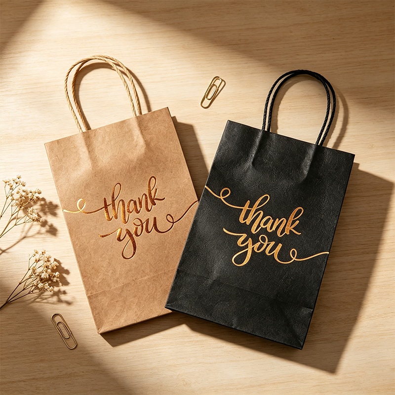 Gold-Foil Thank You Gift Bag – Pack of 10