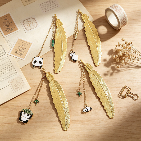 Feather Panda Pendant Bookmark