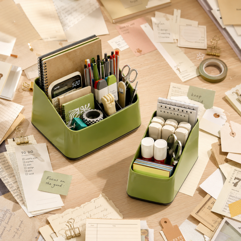 Multi-Compartment Desktop Storage Box