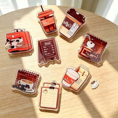 Vintage Coffee Theme Acrylic PP Clip