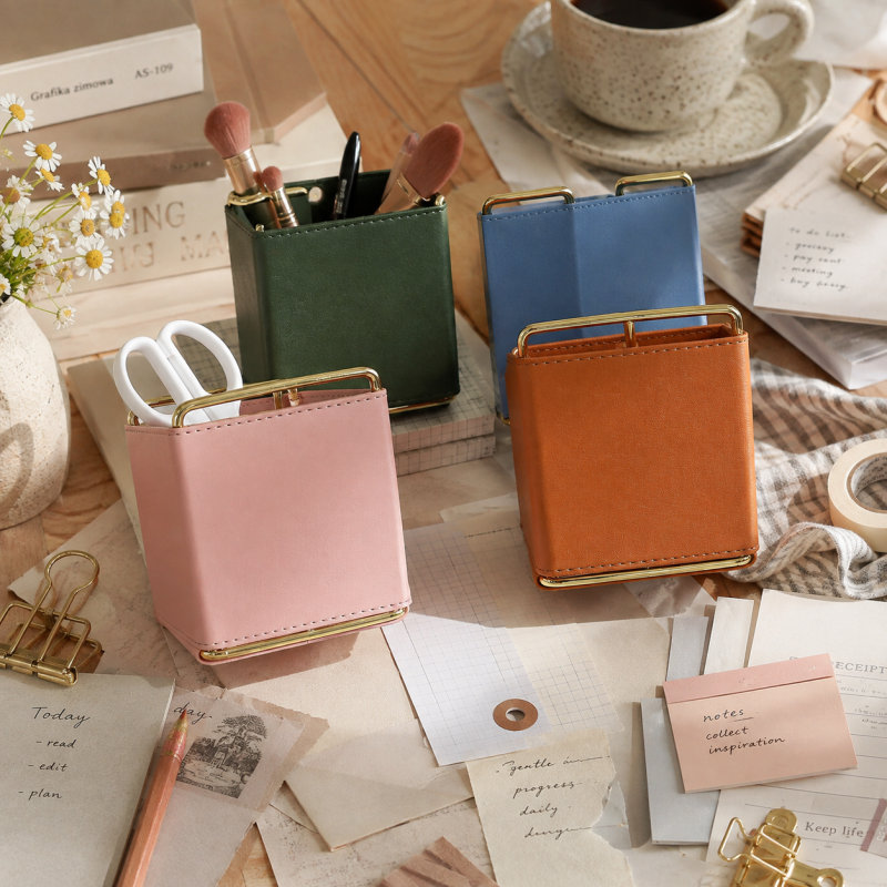 Structured Leather Look Storage Box