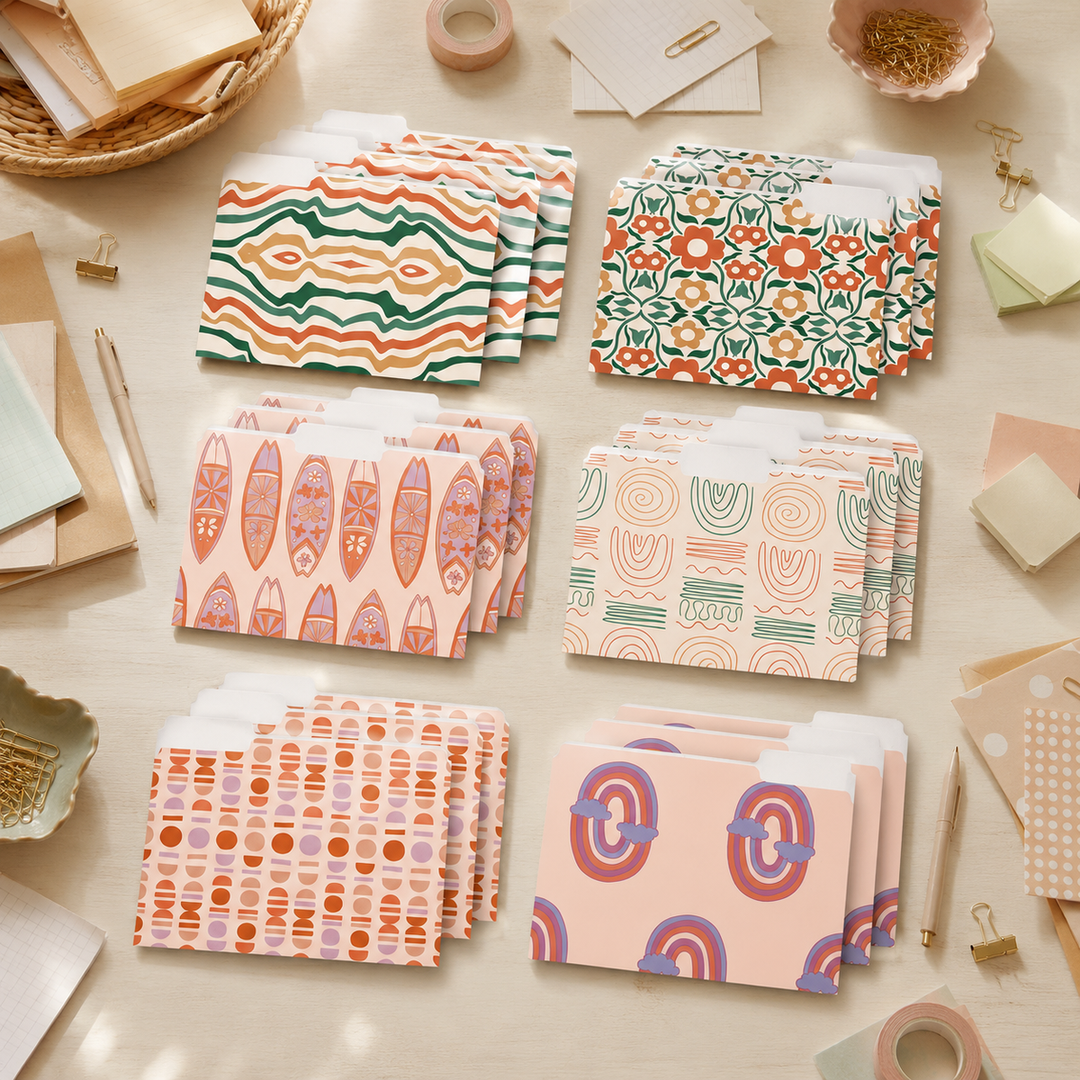 Boho Letter Size File Folders
