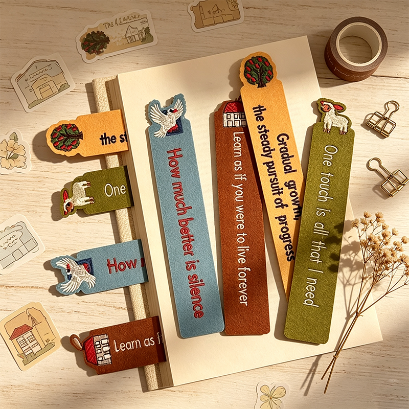 Embroidered Felt Quote Bookmark