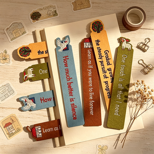 Embroidered Felt Quote Bookmark