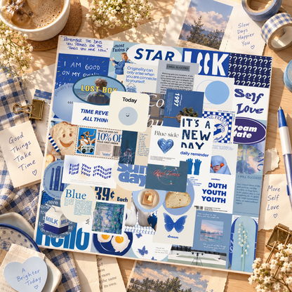 Blue Aesthetic Die-Cut Stickers
