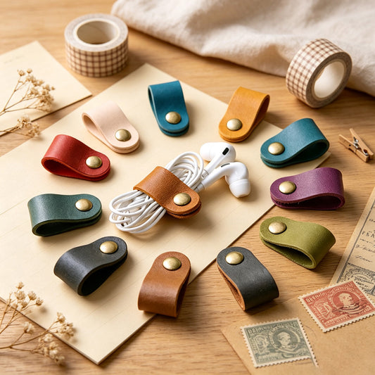 100 Snap Button Leather Cable Tie