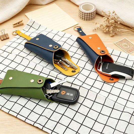Snap Flap Leather Key Pouch