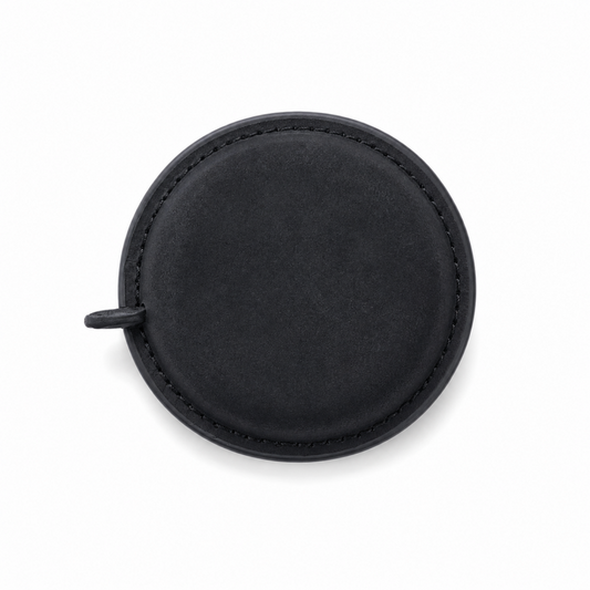 Round Genuine Leather Retractable Tape Measure