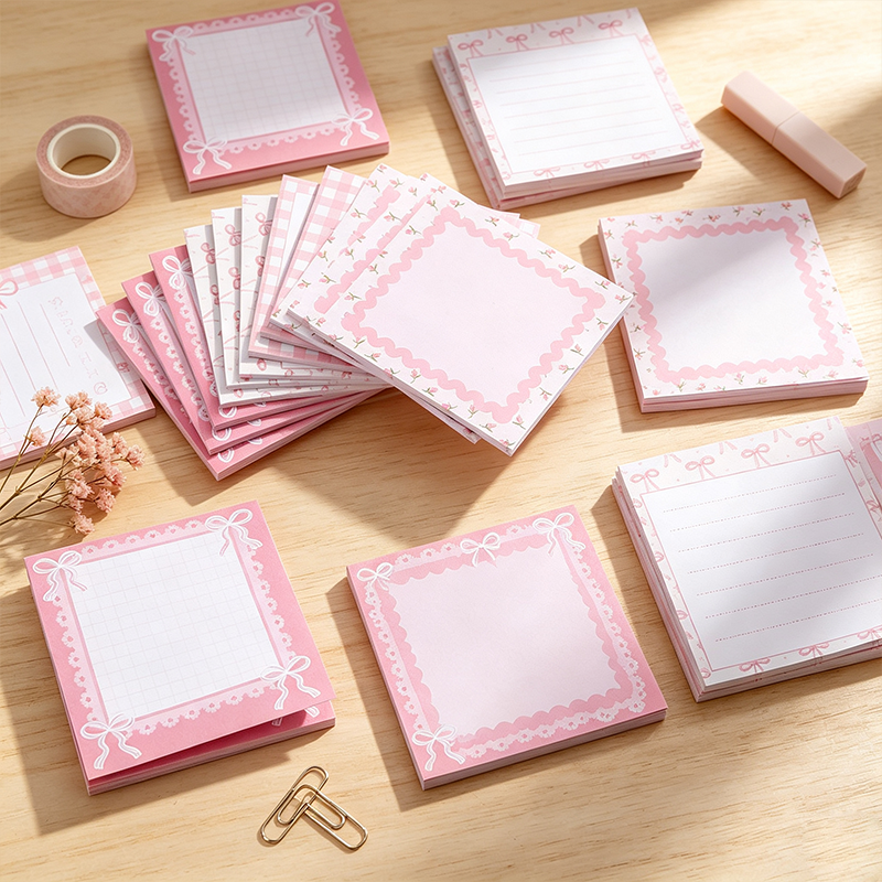 Pink Ribbon Frame Sticky Notes