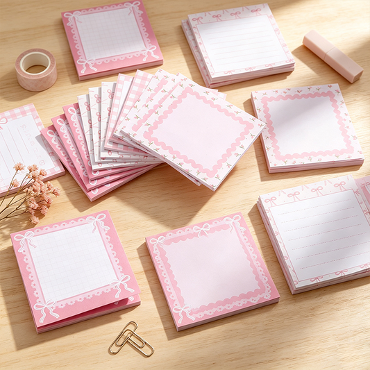 Pink Ribbon Frame Sticky Notes