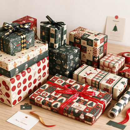 Merry Patchwork Christmas Wrapping Paper