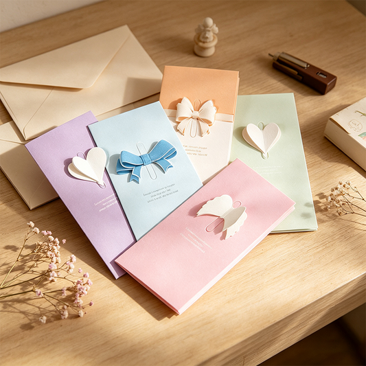 Cute Heart & Angel Wing Greeting Card