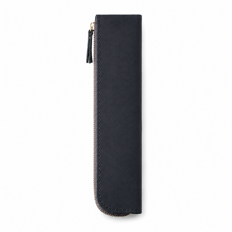 Long Genuine Leather Pen Sleeve Case