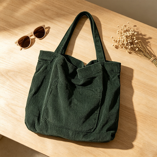 Corduroy Ruched Shoulder Bag