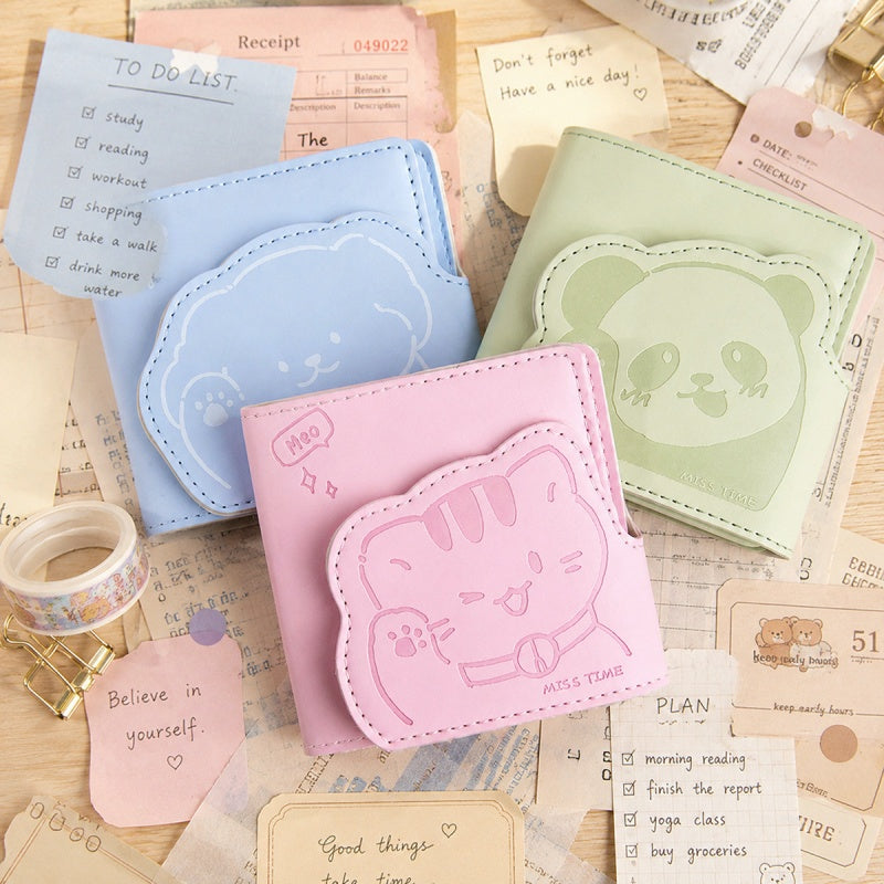 Cute Embossed Faux PU Pocket Journal Notebook