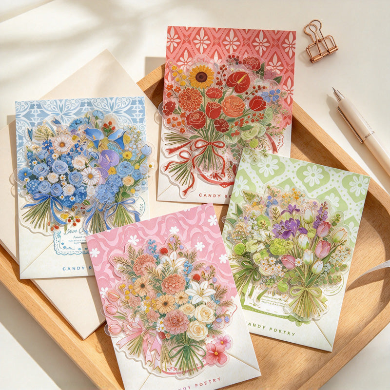 Gold Foil Bouquet PET Stickers