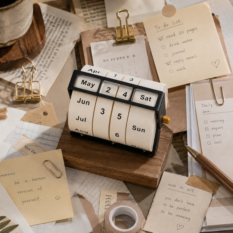 Wooden Perpetual Block Calendar