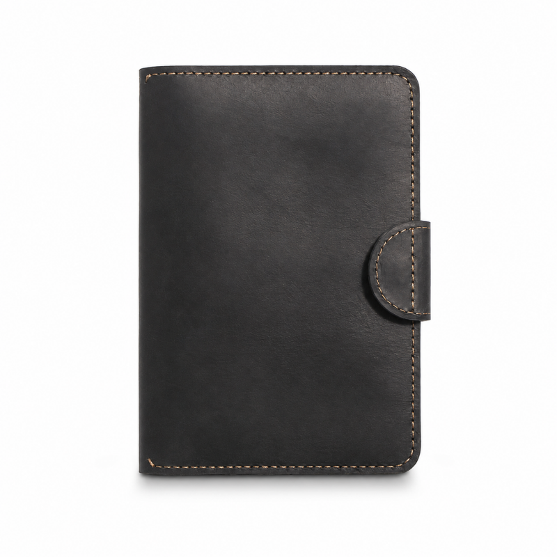 Genuine Leather Buckle Passport Wallet