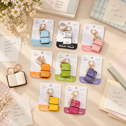 Mini PU Leather Notebook Keychain Charm  – Assorted Set of 16