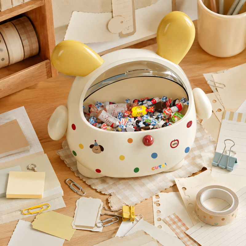 Cute Cartoon Desktop Storage Canister