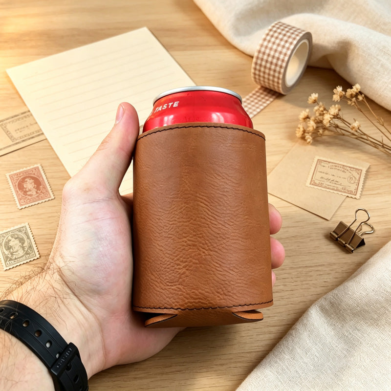 Snap Wrap Leather Cup Sleeve