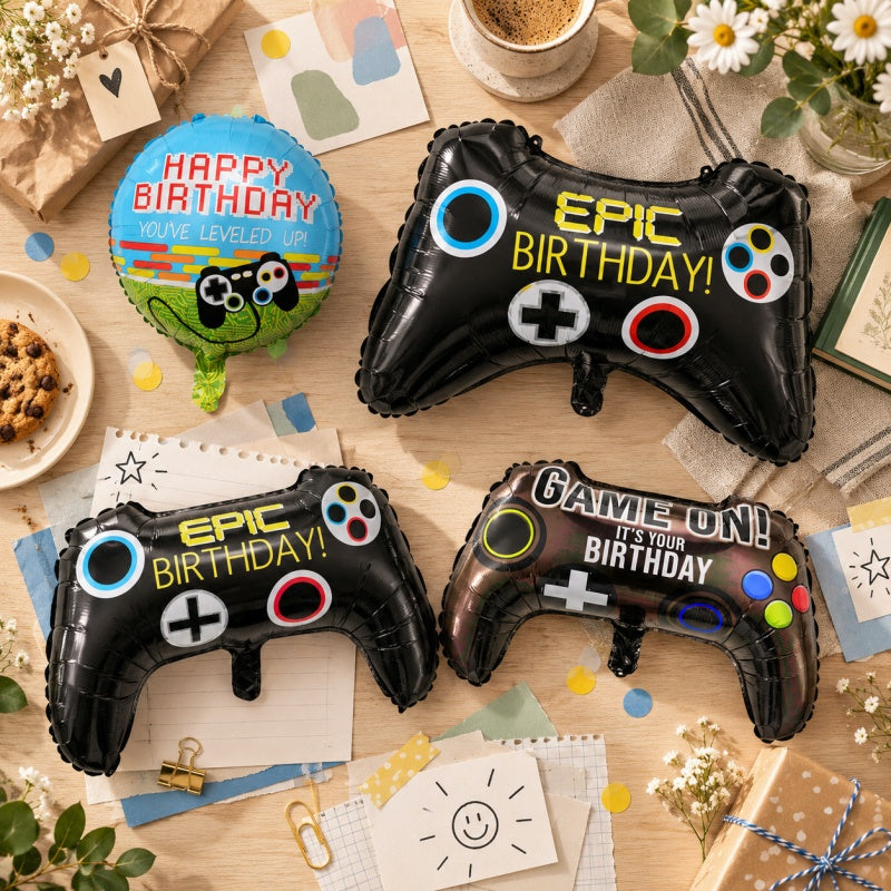 Gaming Birthday Foil Balloons Sets - 50 Pieces per Pack