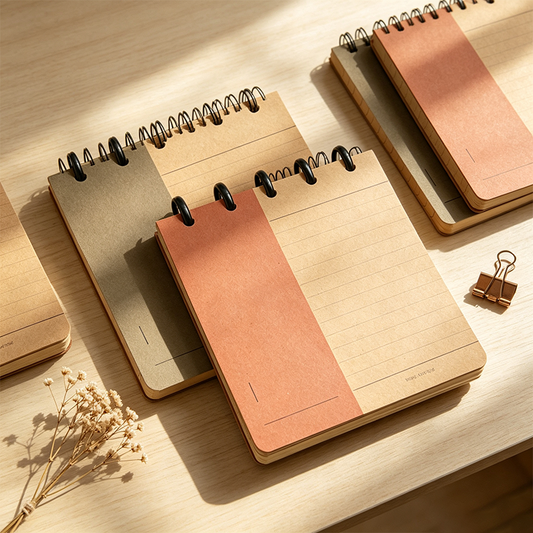 Two Tone portable Kraft Ring Notebook