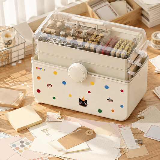 Covered Desktop Stationery Storage Box