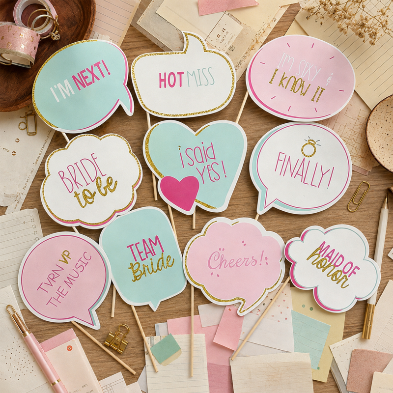 5 Hen Party Speech Bubble Prop Set
