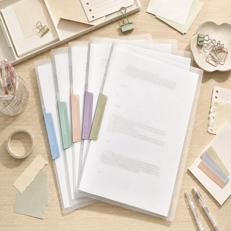 5 Transparent Sliding Document Folder