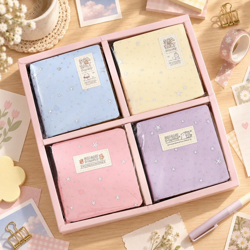 Cute Star Pattern Square Pocket Notebook-Assorted Set of 12