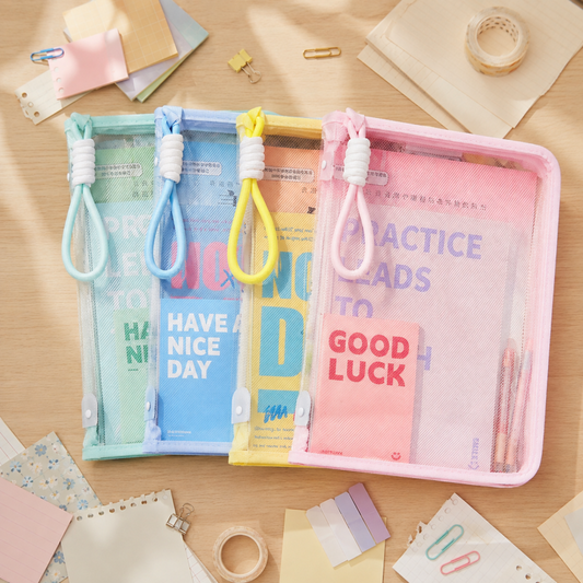 Pastel Transparent File Organizer Bag