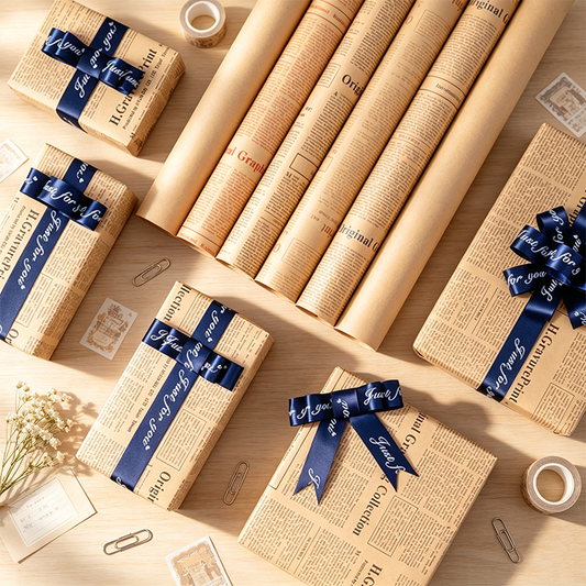 5 Newspaper Kraft Floral Wrap