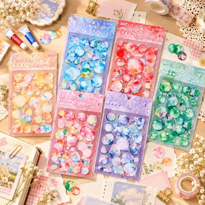 Colorful Watercolor Bubble Stickers