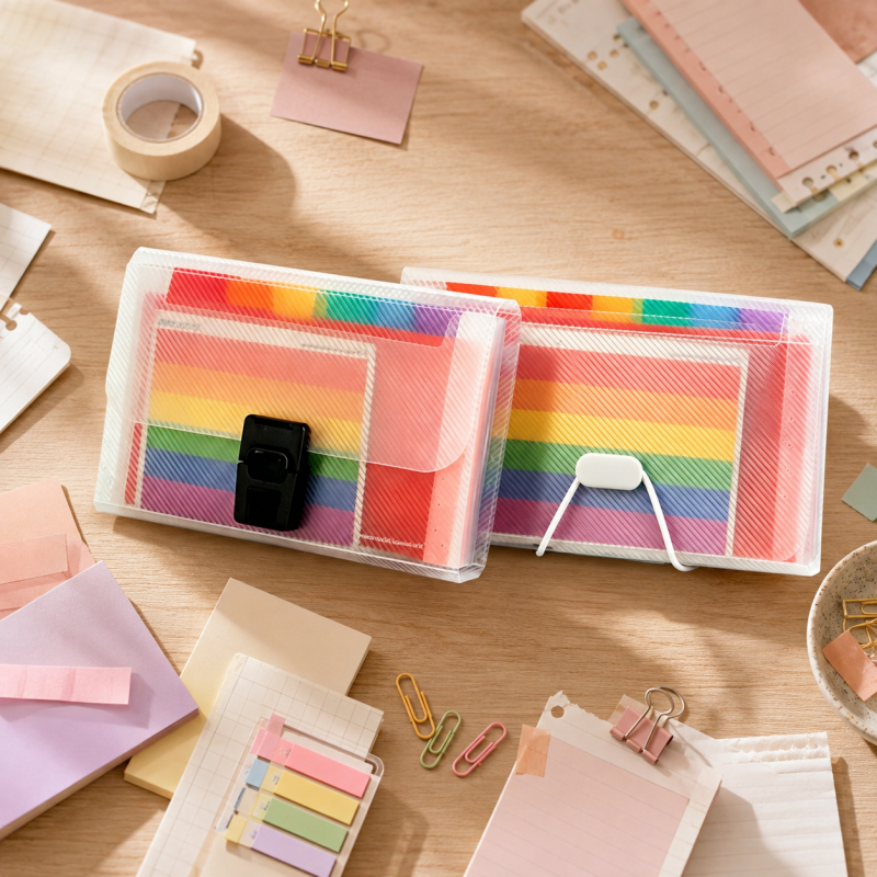 Rainbow Elastic File Organizer Pouch