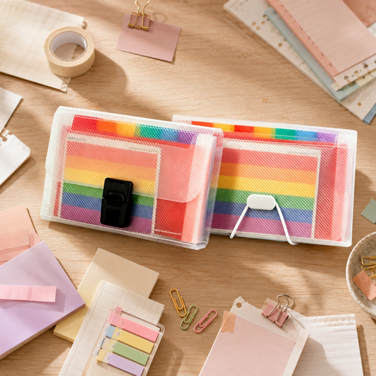 Rainbow Elastic File Organizer Pouch