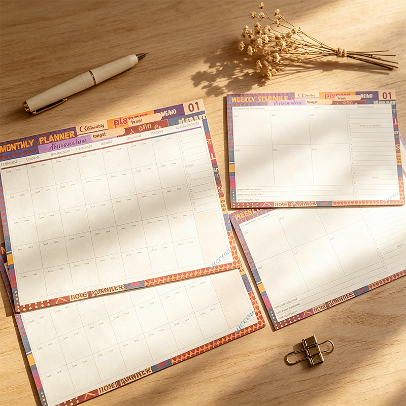 Weekly Monthly Paper Planner Sheet Set