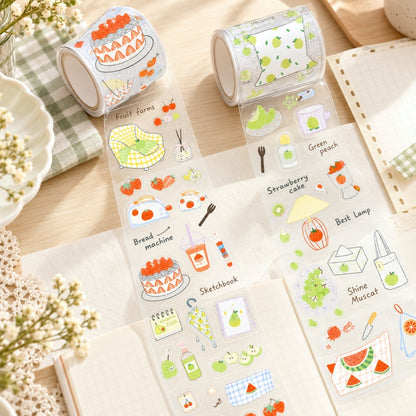 Fresh Fruit Die-Cut PET Sticker Tape