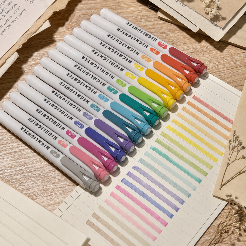 Multicolor Chisel Tip Highlighter Set