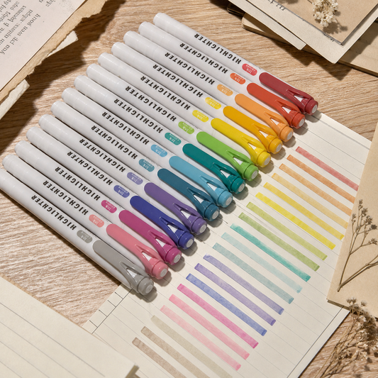 Multicolor Chisel Tip Highlighter Set