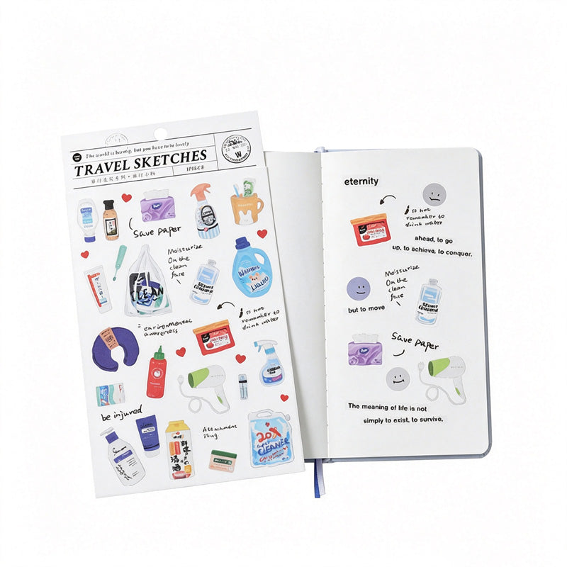 Travel Sketches Decorative Sticker Set