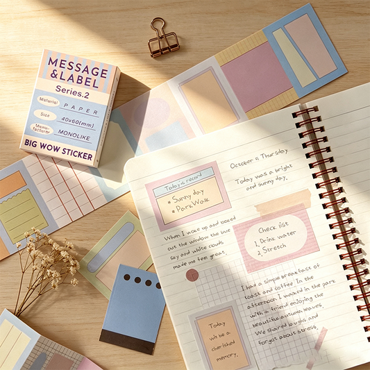 Big Wow Pastel Message & Label Set Sticker Sheet