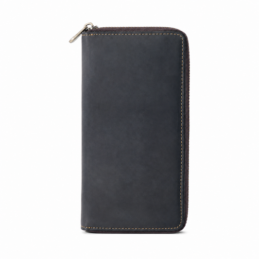 Zip Portfolio Leather Pencil Case