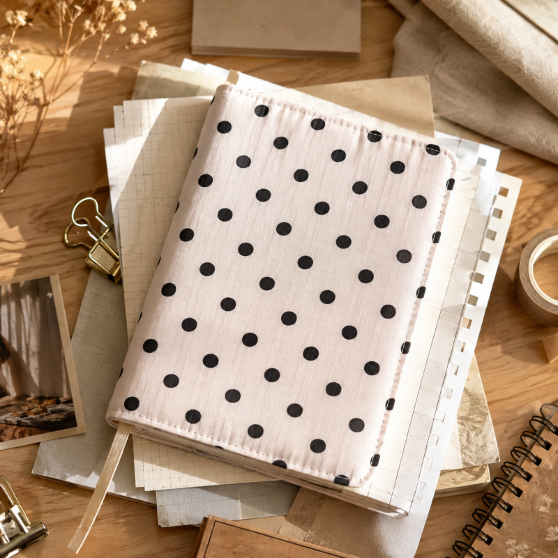 Polka Dot Fabric Notebook Cover